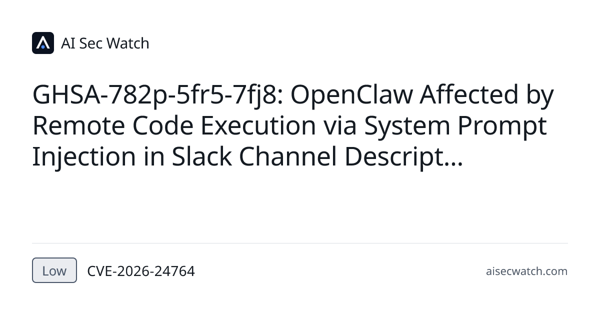 GHSA-782p-5fr5-7fj8: OpenClaw Affected by Remote Code Execution via ...