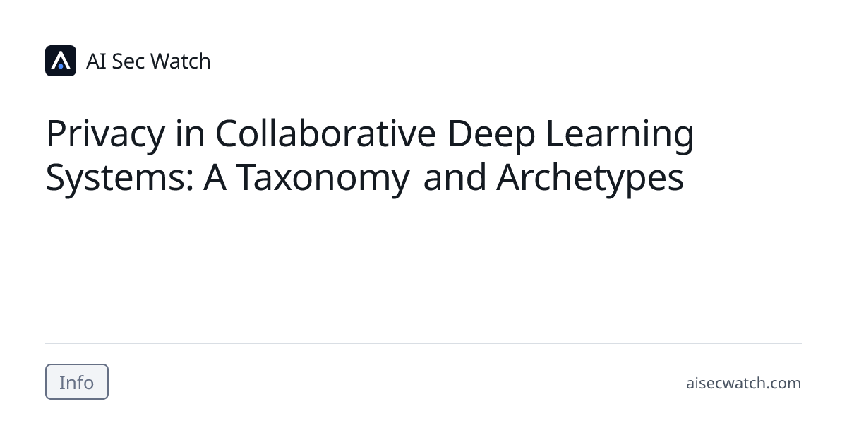 Privacy in Collaborative Deep Learning Systems: A Taxonomy and ...